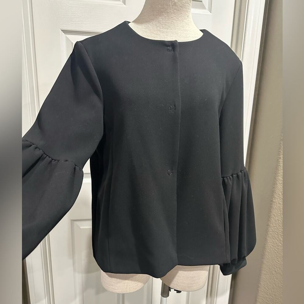 ChePè Italy black jacket with puff sleeves, size large - Picture 3 of 13